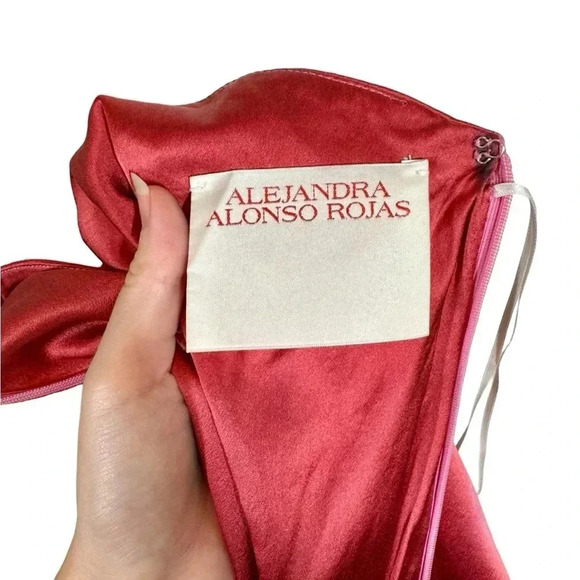 Alejandra Alonso Rojas Dip-Dye Silk One-Shoulder Asymmetrical Gown with/ Train - Picture 16 of 16